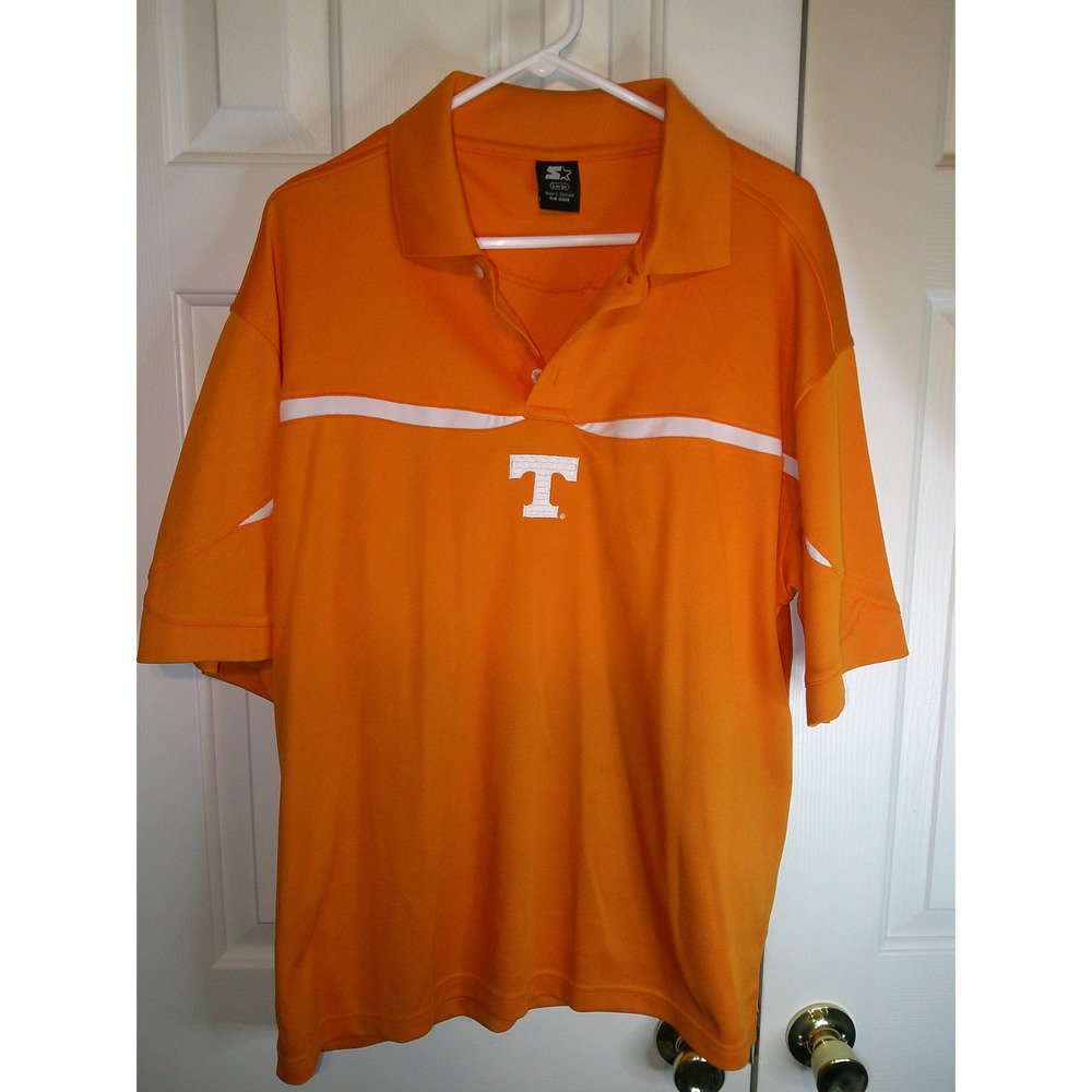 Vintage Starter Tennessee Volunteers Polo Shirt NCAA‎ Football Orange Large